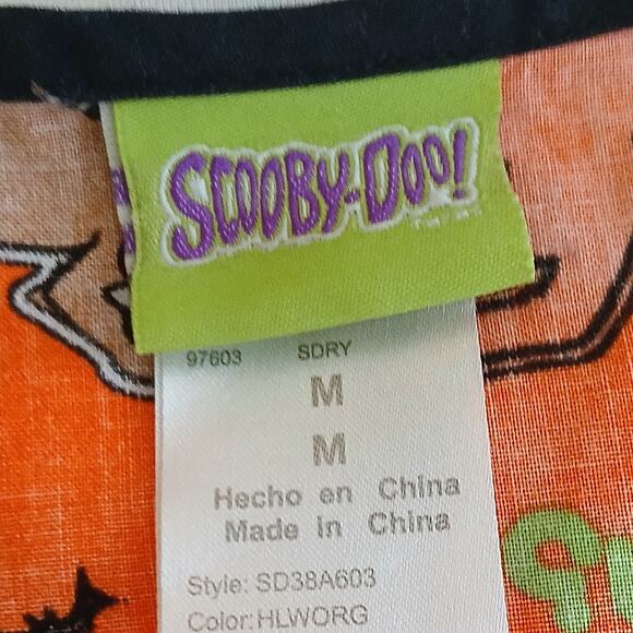 Scooby-Doo Scrub Top Women M Orange Halloween Holiday Medical Uniform Nursing - Picture 7 of 13